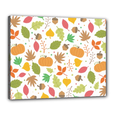 Thanksgiving Pattern Canvas 20  X 16  (stretched) by Valentinaart