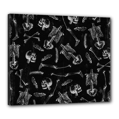 Human Skeleton Pattern - Halloween  Canvas 24  X 20  (stretched) by Valentinaart