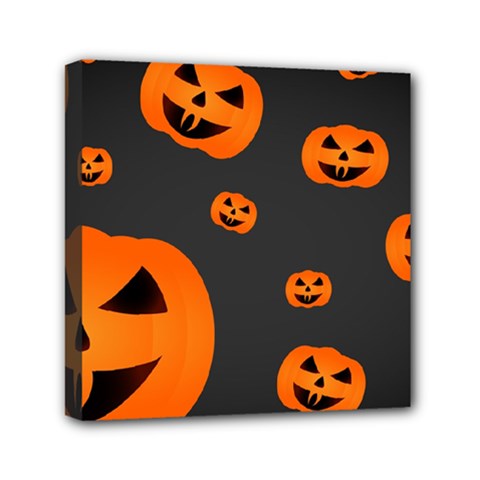 Halloween Pumpkin Autumn Fall Mini Canvas 6  X 6  (stretched) by Sapixe
