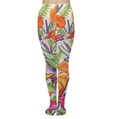 Art Flower Pattern Background Tights by Sapixe