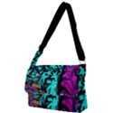Graffiti Woman and Monsters turquoise cyan and purple Bright Urban Art with stars Full Print Messenger Bag View1