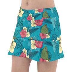 Apu Apustaja And Groyper Pepe The Frog Frens Hawaiian Shirt With Red Hibiscus On Green Background From Kekistan Tennis Skirt by snek