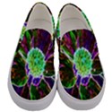 Abstract Garden Peony In Black And Blue Men s Canvas Slip Ons View1