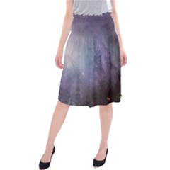 Orion Nebula Pastel Violet Purple Turquoise Blue Star Formation Midi Beach Skirt by genx