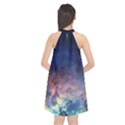 Lagoon Nebula Interstellar Cloud Pastel pink, turquoise and yellow stars Halter Neckline Chiffon Dress  View2