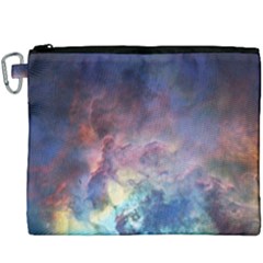 Lagoon Nebula Interstellar Cloud Pastel Pink, Turquoise And Yellow Stars Canvas Cosmetic Bag (xxxl) by genx