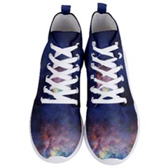 Lagoon Nebula Interstellar Cloud Pastel Pink, Turquoise And Yellow Stars Men s Lightweight High Top Sneakers by genx