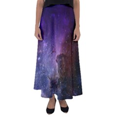 Carina Nebula Ngc 3372 The Grand Nebula Pink Purple And Blue With Shiny Stars Astronomy Flared Maxi Skirt by genx