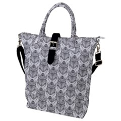 Scarab Pattern Egyptian Mythology Black And White Buckle Top Tote Bag by genx