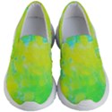 Fluorescent Yellow And Pink Abstract Garden Foliage Kid s Lightweight Slip Ons View1