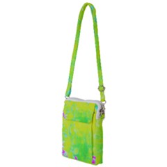 Fluorescent Yellow And Pink Abstract Garden Foliage Multi Function Travel Bag by myrubiogarden