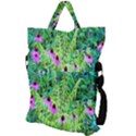 Purple Coneflower Garden With Tiger Eye Tree Fold Over Handle Tote Bag View2