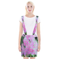 Hot Pink And White Peppermint Twist Garden Phlox Braces Suspender Skirt by myrubiogarden