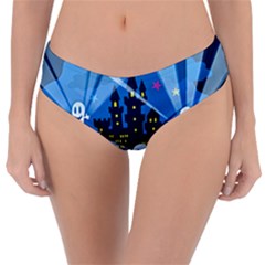 Halloween Ghosts Haunted House Reversible Classic Bikini Bottoms by Wegoenart