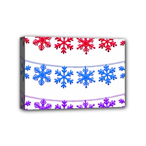 Christmas Snowflake Mini Canvas 6  X 4  (stretched) by Wegoenart