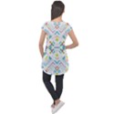 Graphic Design Geometry Shape Pattern Geometric Cap Sleeve High Low Top View2