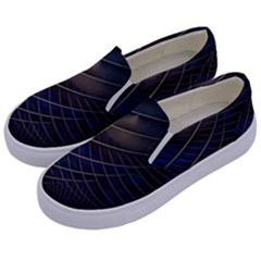 Background Fractal Peacock Pipe Kids  Canvas Slip Ons by Wegoenart