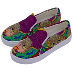 Supersonic Armadillo Kids  Canvas Slip Ons by chellerayartisans