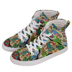 Supersonic Volcanic Sunmoon Faces Men s Hi-top Skate Sneakers by chellerayartisans