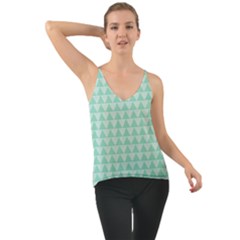 Mint Triangle Shape Pattern Chiffon Cami by picsaspassion