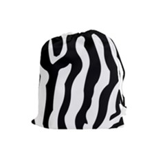 Zebra Horse Pattern Black And White Drawstring Pouch (large) by picsaspassion