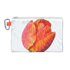 Red Tulip, Watercolor Art Canvas Cosmetic Bag (large) by picsaspassion