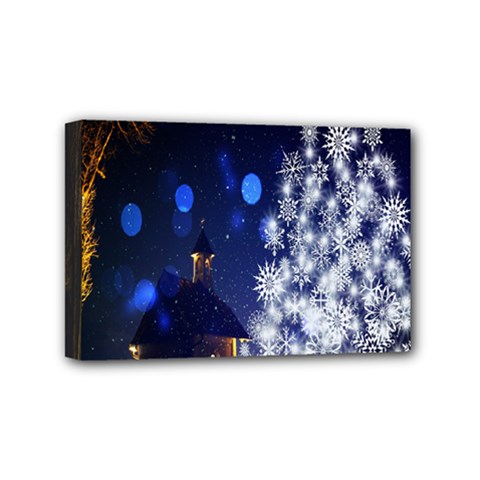 Christmas Card Christmas Atmosphere Mini Canvas 6  X 4  (stretched) by Wegoenart