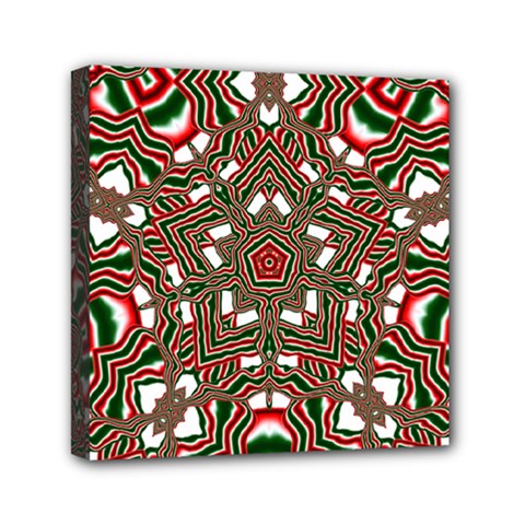 Christmas Kaleidoscope Mini Canvas 6  X 6  (stretched) by Wegoenart
