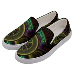 Fractal Threads Colorful Pattern Men s Canvas Slip Ons by Wegoenart