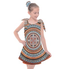 Mandala Art Painting Acrylic Kids  Tie Up Tunic Dress by Wegoenart