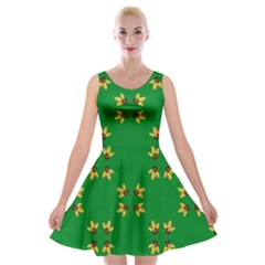 Background Christmas Velvet Skater Dress by Wegoenart