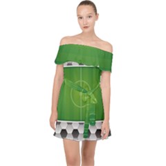 Background Sports Soccer Football Off Shoulder Chiffon Dress by Wegoenart