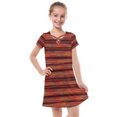 Colorful Abstract Background Strands Kids  Cross Web Dress by Wegoenart