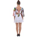 Evil Eye Protection Charm Colorful Tie Back Butterfly Sleeve Chiffon Top View2