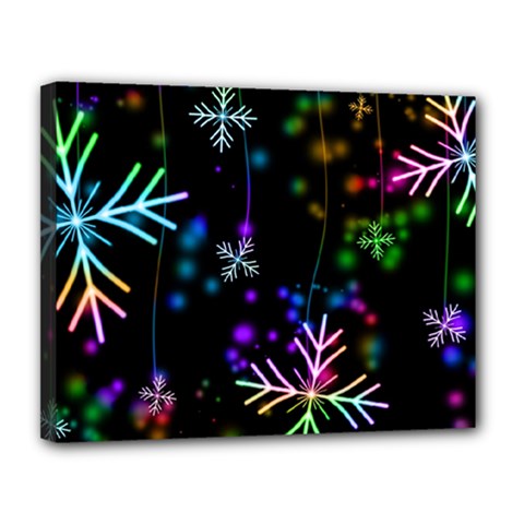 Snowflakes Snow Winter Christmas Canvas 14  X 11  (stretched) by Wegoenart