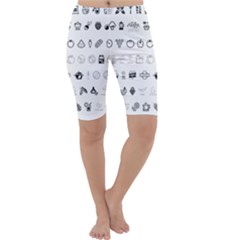 Vegan Vegetarian Icons Food Eat Cropped Leggings  by Wegoenart