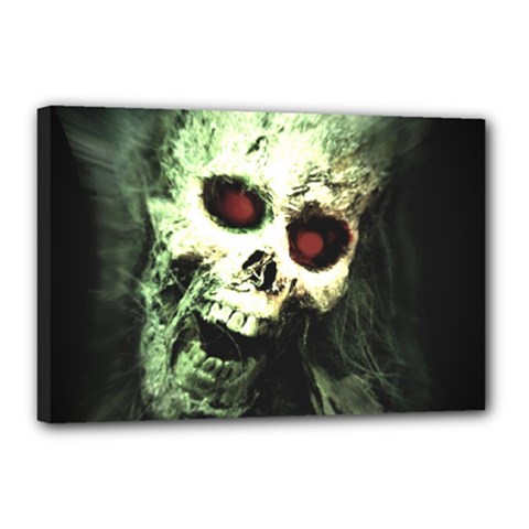 Screaming Skull Human Halloween Canvas 18  X 12  (stretched) by Wegoenart