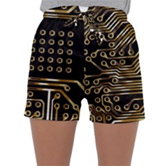 Brain Circuit Board Pcb Computer Sleepwear Shorts by Wegoenart