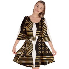 Brain Circuit Board Pcb Computer Velour Kimono Dress by Wegoenart