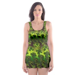 Fractal Gradient Colorful Infinity Skater Dress Swimsuit by Wegoenart
