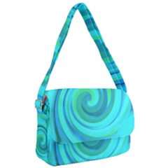 Groovy Cool Abstract Aqua Liquid Art Swirl Painting Courier Bag by myrubiogarden