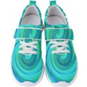 Groovy Cool Abstract Aqua Liquid Art Swirl Painting Men s Velcro Strap Shoes View1