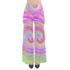 Groovy Abstract Pink And Blue Liquid Swirl Painting So Vintage Palazzo Pants by myrubiogarden