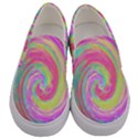Groovy Abstract Pink And Blue Liquid Swirl Painting Men s Canvas Slip Ons View1