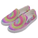 Groovy Abstract Pink And Blue Liquid Swirl Painting Men s Canvas Slip Ons View2