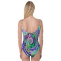 Groovy Abstract Aqua And Navy Lava Liquid Swirl Camisole Leotard  View2