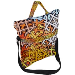 Color Colors Network Networks Fold Over Handle Tote Bag by Pakrebo