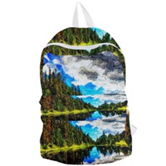 Color Lake Mountain Painting Foldable Lightweight Backpack by Pakrebo