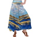 The Landscape Water Blue Painting Satin Palazzo Pants View1