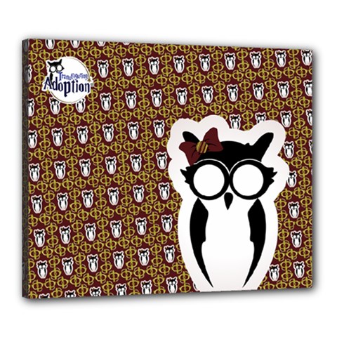 Red/gold Girl Owl Canvas 24  X 20  (framed) by TransfiguringAdoptionStore